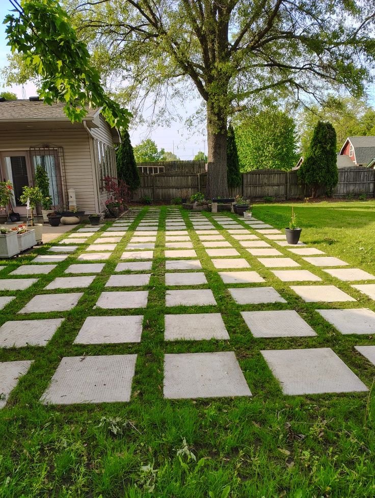 block of grass grass pavement block grass