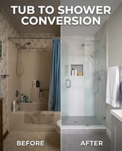 Tub to Shower Conversion: Costs, Design Options, and Installation Factors